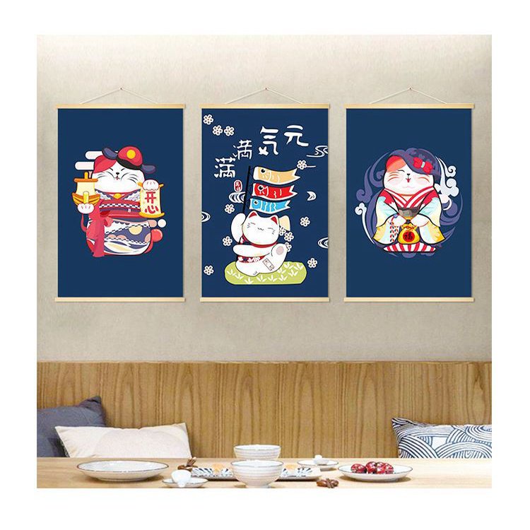 Tranh Treo Tường Gỗ Trơn Kiểu Nhật Bản Trang Trí Phòng Khách / Ăn sushi / Nhà Hàng