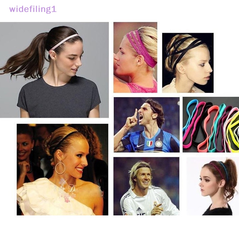 Widefiling1 Băng Đô Thể Thao Màu Trơn Chống Trượt Thấm Hút Mồ Hôi Co Giãn Dành Cho Nam Nữ