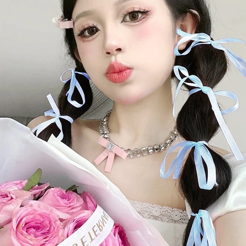 Cuộn 2m Dây Buộc Tóc Thắt Nơ Ruy Băng Nhiều Màu Sắc Ngọt Ngào Dễ Thương Cho Nữ