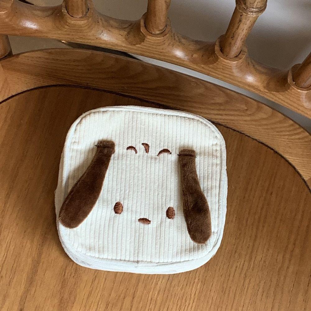 Twinkle pochacco Túi Đựng Mỹ Phẩm / Tiền Xu / Bút Chì Hình Vuông Bằng Vải Nhung Kẻ Thêu Họa Tiết Hoạt Hình pochacco Dễ Thương Cho Bạn Gái