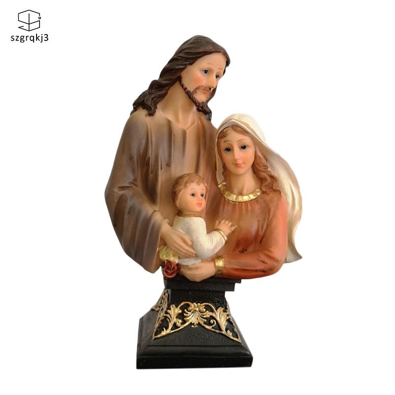 Tượng Nhựa resin Hình Tượng Gia Đình mary Steven Để Bàn Văn Phòng