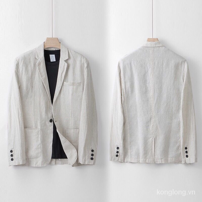 Áo Khoác cotton linen Mỏng Dáng Rộng Thời Trang Xuân Thu Cho Nam