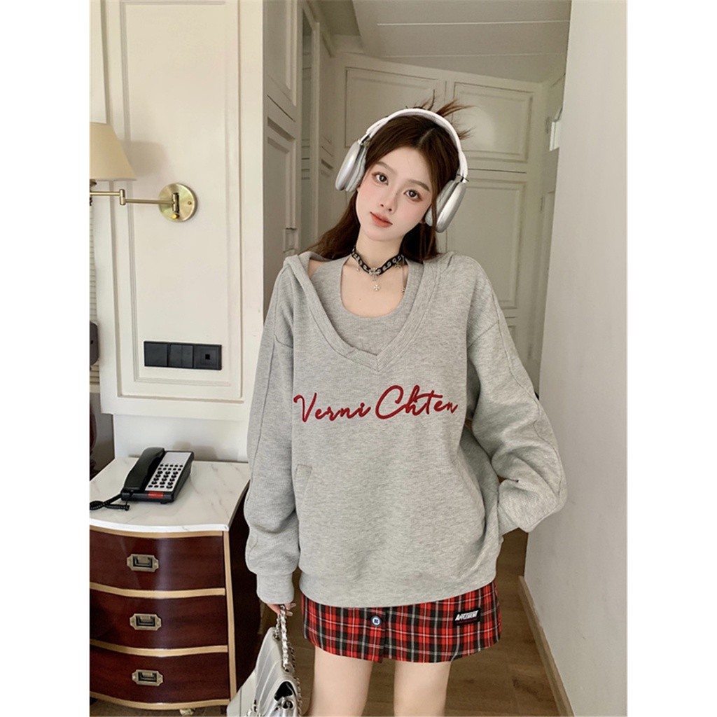Áo Hoodie Dài Tay Thêu Họa Tiết Phong Cách Mới Mùa Thu 2023 Cho Nữ