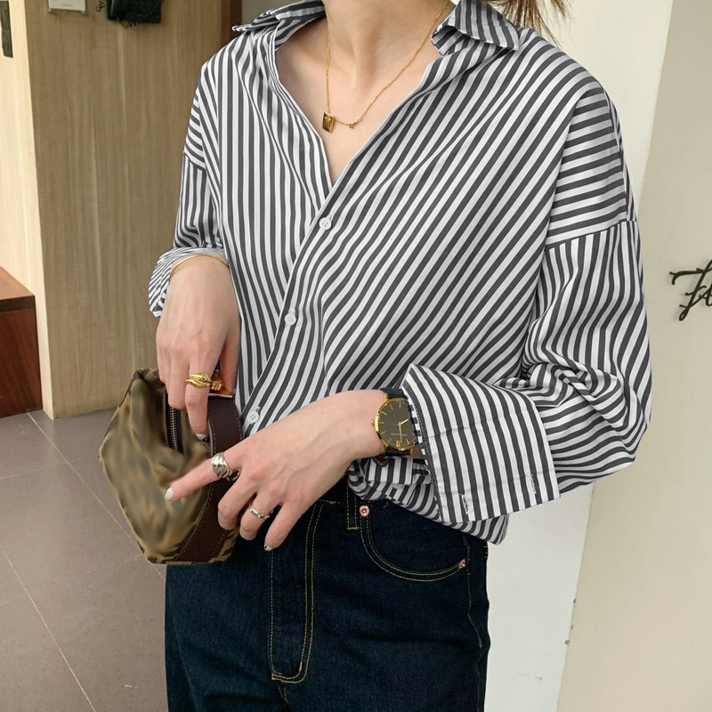 Zanzea Áo Sơ Mi Nữ Dài Tay Cổ Bẻ Thời Trang Hàn