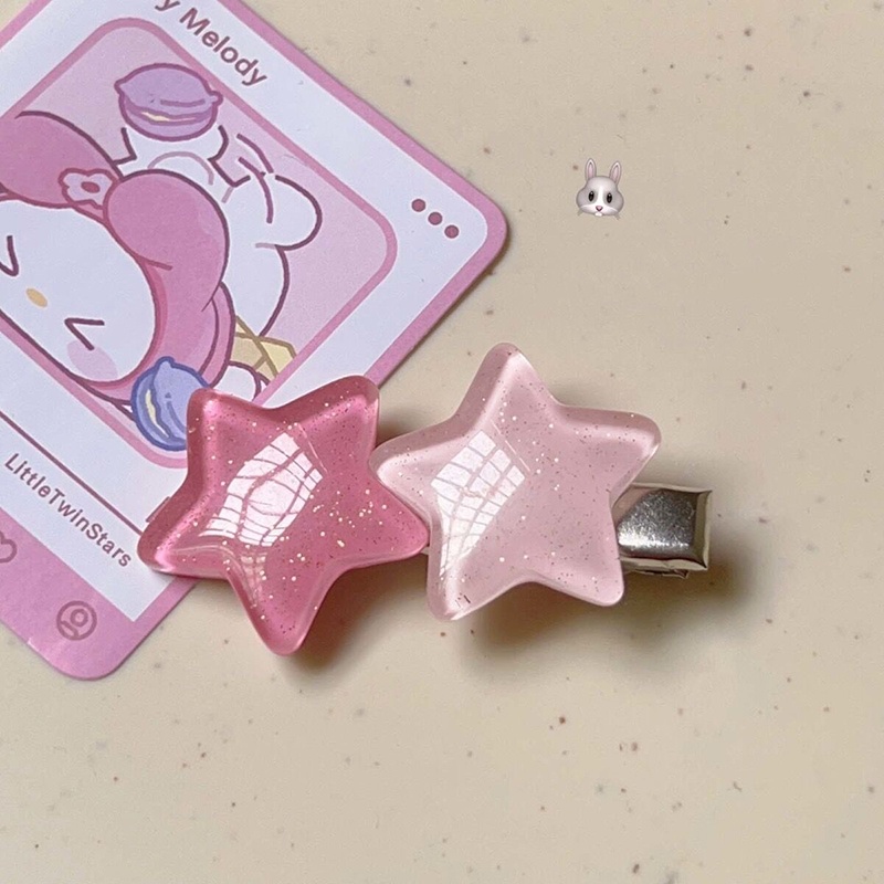 Dây Cột Tóc Co Giãn Cao Hình Ngôi Sao Màu Hồng Dễ Thương Cho Nữ