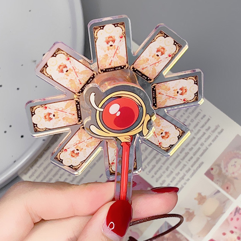 Móc Khóa Xoay Bằng acrylic Hình Hoa Anh Đào Màu laser Dễ Thương