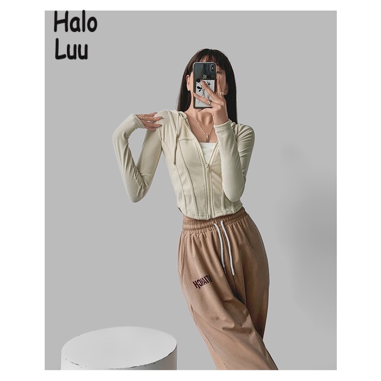 Halo  Luu Áo Khoác hoodie áo khoác nữ zip hoodie comfortable Korean Thoải mái fashionable A99J1BC37Z230911