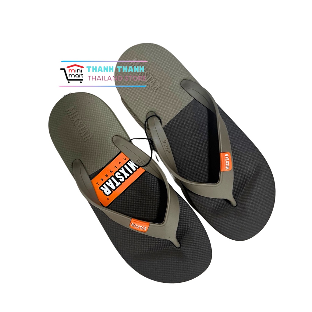 Dép tông nam đi mưa Thái Lan MIXSTAR RU1 , đế 2 màu, xỏ ngón nam siêu nhẹ, siêu bền