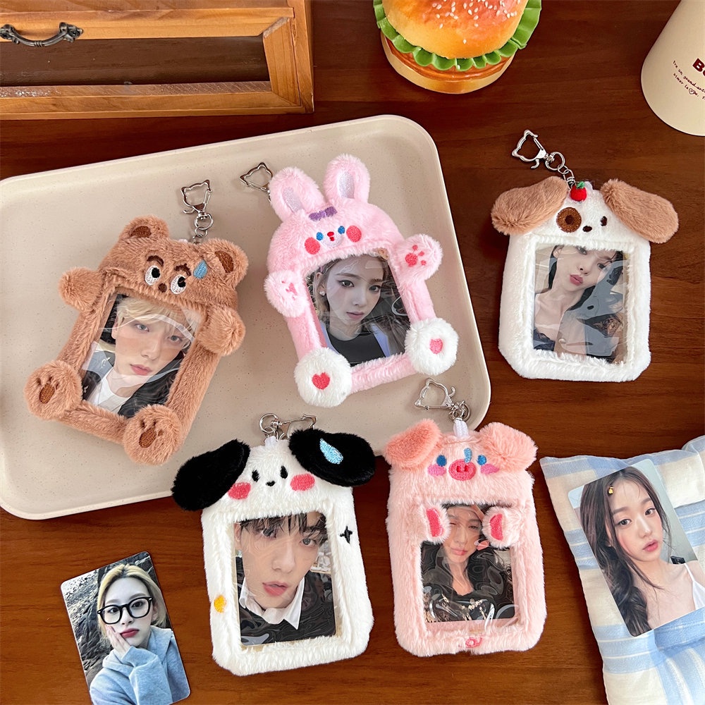 Dễ Thương Túi Đựng Thẻ Hình Động Vật Nhồi Bông Đáng Yêu Dành Cho Học Sinh