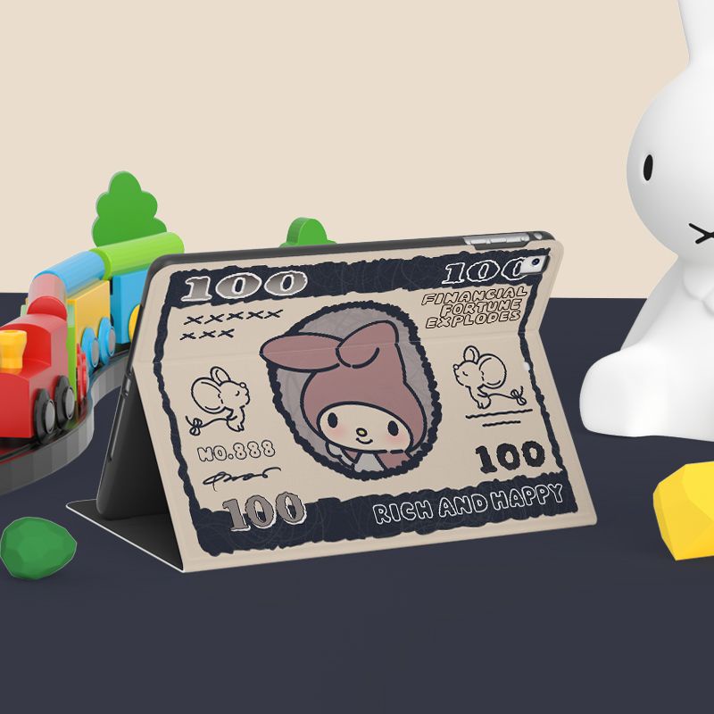 Bao Da Máy Tính Bảng Chống Sốc Có Ngăn Đựng Bút Chì Cho Kuromi ipad 2021 8th / 9th / 10th 2022 pro11 air5 / 4 / 3 mini6 5 4