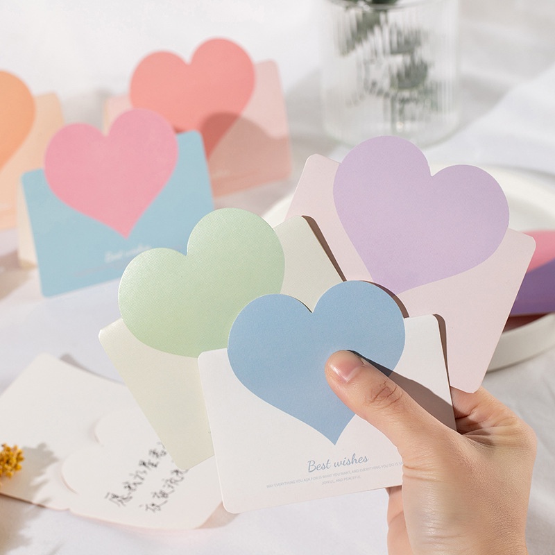 Thiệp tình yêu Thiệp sinh nhật Gift card cho ngày Noel Valentine bưu thiếp cảm ơn nhiều mẫu họa tiết trái tim dể thương