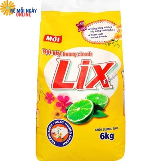 Bột giặt Lix 6kg/5,5kg Hương Chanh/ Hương Nước Hoa/Hương Hoa EXTRA