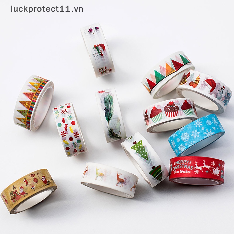 1 Cuộn Băng Dính washi Họa Tiết Hoạt Hình Giáng Sinh Nhiều Màu Trang Trí Sổ Tay / Giáng Sinh 2023