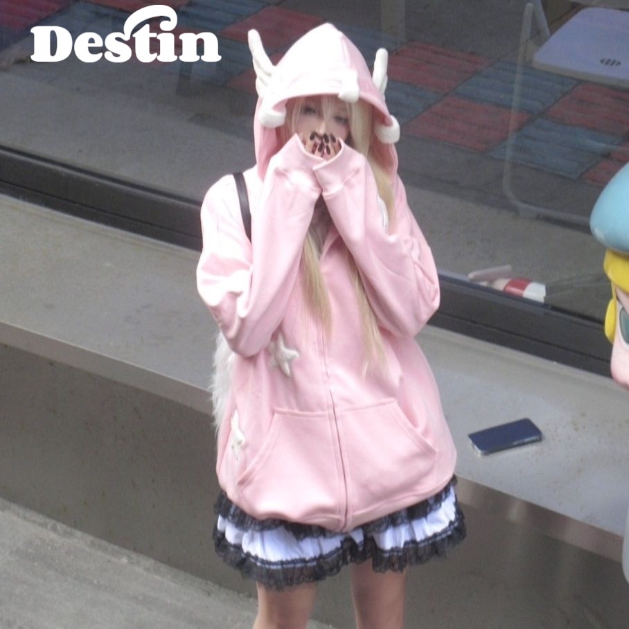 Áo khoác hoodie SAILIWEI WWY2391CIV38Z230918 phối khóa kéo ấm cúng thoải mái thời trang thường ngày cho nữ