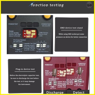 BSIDE Transistor Tester Multifunctional Digital Tester Diode Resistor Capacitance Inductance MOSFET NPN PNP Triac MOS Detector with Test Clip