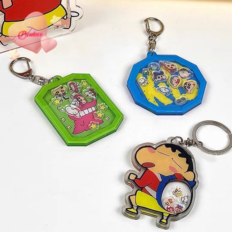 Móc khóa QrhYK hình cậu bé bút chì shin-chan mini bằng acrylic cho học sinh mẫu giáo