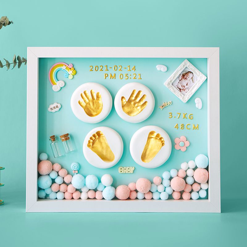 Đệm In Dấu Chân Em Bé Sơ Sinh Một Trăm Ngày In Dấu Tay Bàn Chân Làm Bằng Tay diy Ngày Tháng Tư Xinh Xắn Chất Lượng Cao