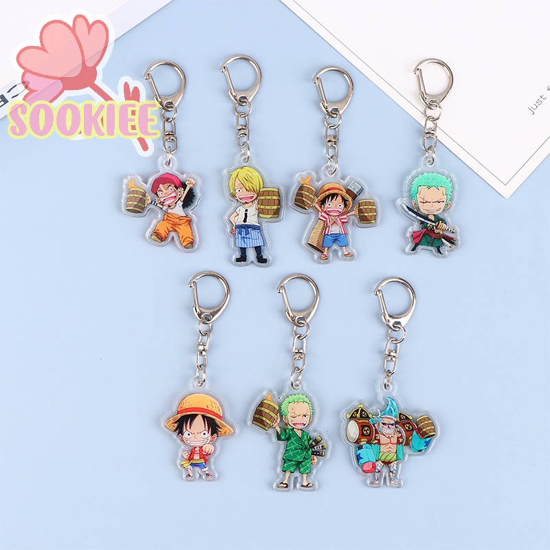 Móc Chìa Khóa / Điện Thoại Bằng acrylic Hình Nhân Vật Hoạt Hình luffy Bán Cầu