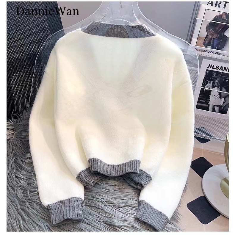 DannieWan Áo Len áo khoác cardigan áo cardigan áo sweater nữ Thể thao Fashion Casual Fashion A91K78S38Z230919