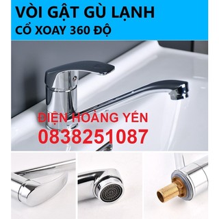 Vòi rửa bát lạnh gật gù - vòi chén thấp - Vòi lavabo xoay 360 độ