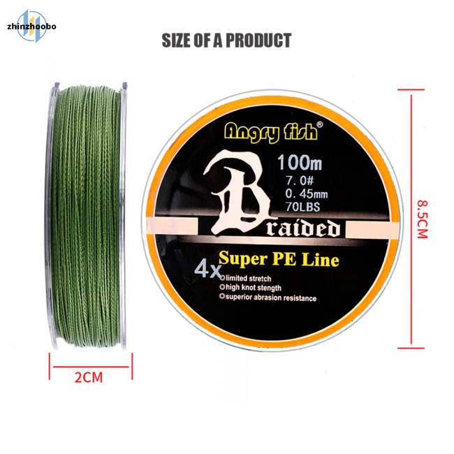 Zhin Cuộn Dây Câu Cá pe Bện 4 Sợi 100m / 109yds 10lb-80lb Siêu Chắc Chắn