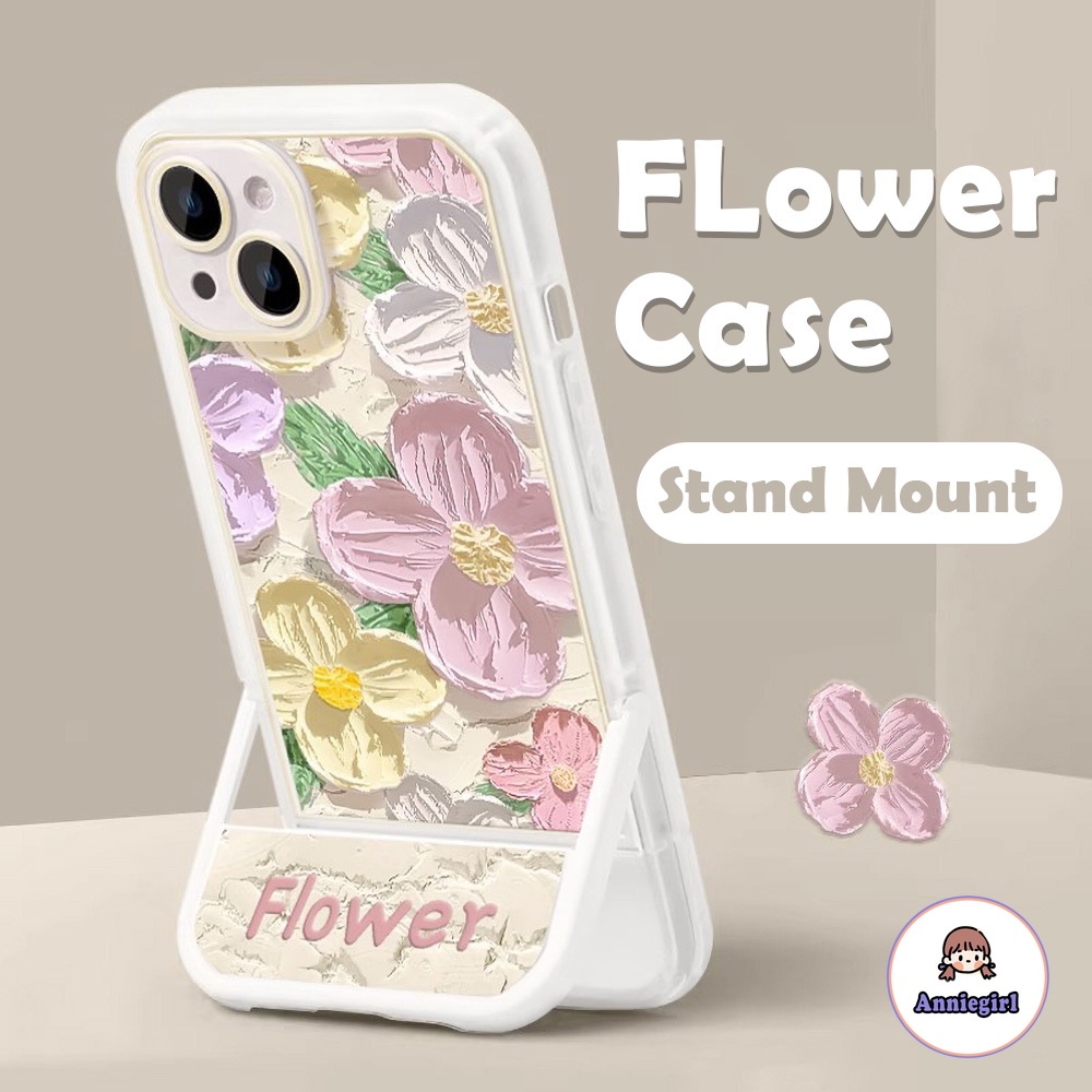 Ốp Điện Thoại tpu Mềm Vòng Đỡ Hình Hoa Kiểu vintage Cho iphone 11 14 pro max 13 pro max 12 x xs xs max xr 7 8 plus