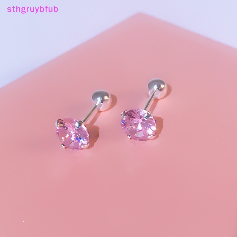 Sthb 1 Đôi Khuyên Tai Xương Xoắn Ốc Đính Đá zircon Màu Hồng Làm Quà Tặng Cho Bạn Gái vn