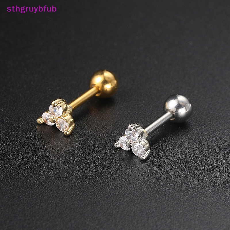 Sthb 1 Bông Tai Xương Xoắn Ốc Hình Học Đính Đá zircon Làm Quà Tặng Cho Bạn Gái vn