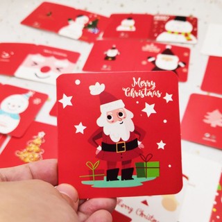 Thiệp giáng sinh, thiệp quà tặng Noel, ông già Noel, cây thông, tuần lộc đáng yêu