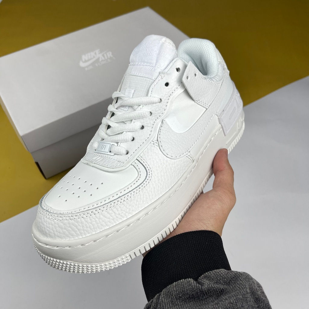 Giày AF1 Shadow Triple White, AF1 Shadow Trắng Full - Than.Shoes