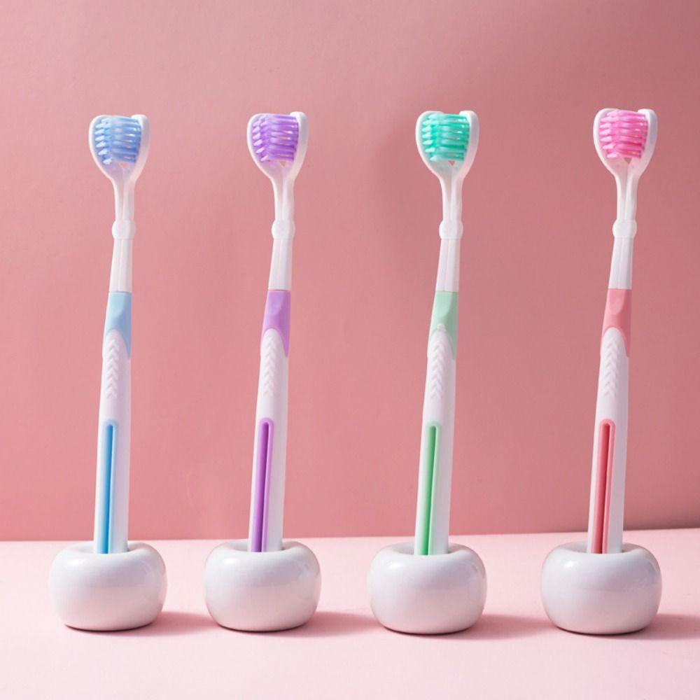 Bàn Chải Đánh Răng 3 Mặt Chăm Sóc Răng Miệng Làm Sạch Sâu Đa Hướng Thoải Mái Khi Đi Du Lịch Dành Cho Người Lớn