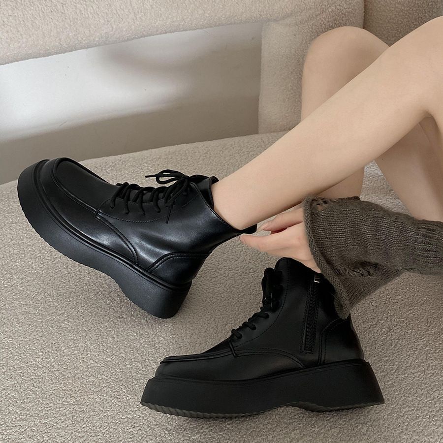 Giày Bốt Martens Đế Dày Màu Đen Phong Cách Anh Quốc Thời Trang Mùa Thu 2023
