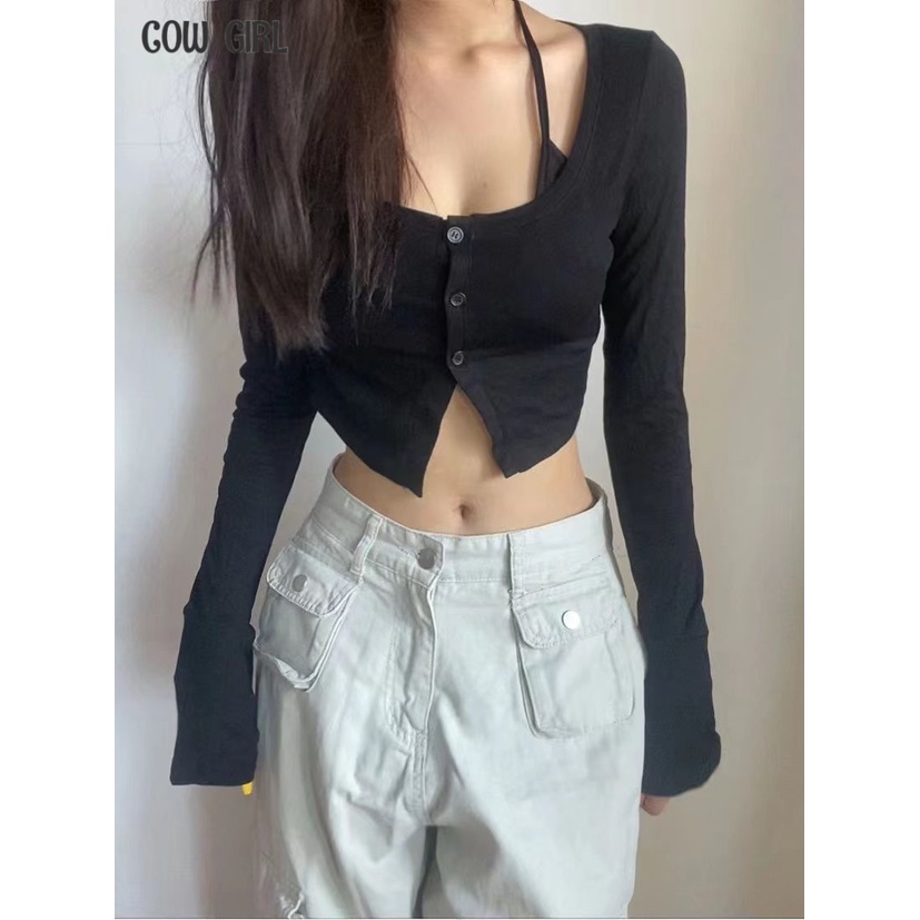 COWGIRL áo phông áo thun nữ croptop baby tee Casual Hàn Phong thời trang Korean WTX23936XL38Z230923