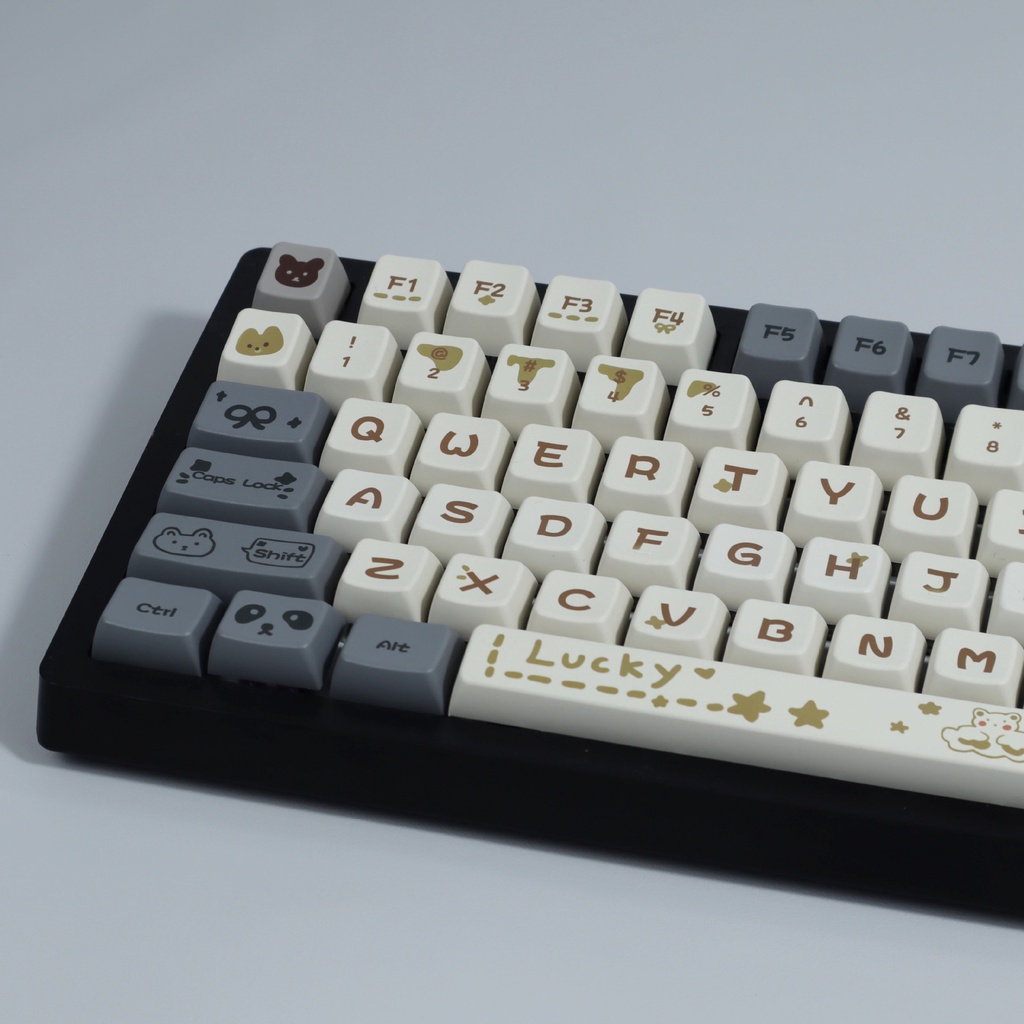 138 Phím Bear Daily Keycaps MDA Profile Graffiti Dễ Thương PBT DYE SUB Bàn Phím Cơ Keycap