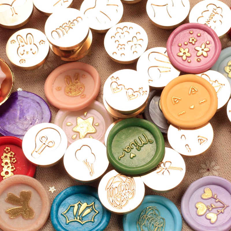 22mm Mini Brass Vintage Wax Stamp Creative Wax Stamp Head Dễ thương Stamp Firepaint Stamp DIY Thủ công mỹ nghệ Thư trang trí tem