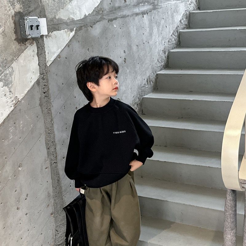 Áo Nỉ Dài Tay In Chữ Phong Cách Mới Cho Bé Trai 90-160cm