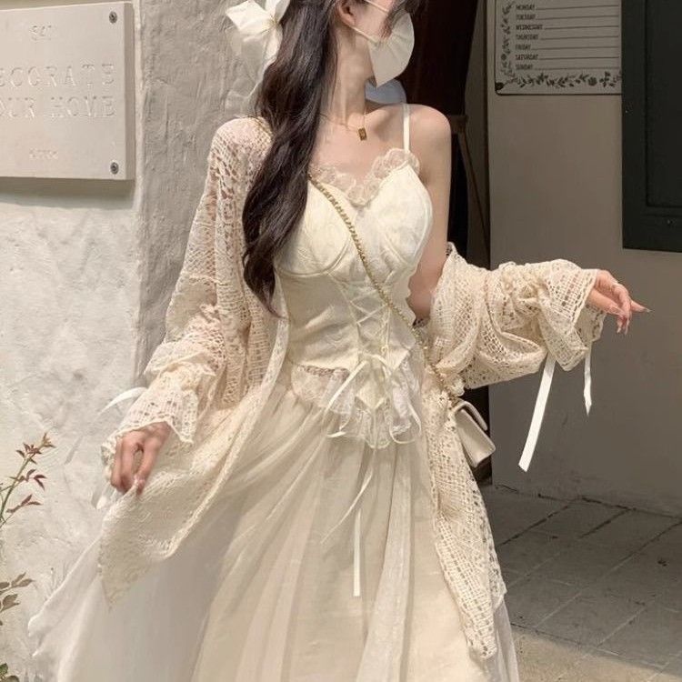 Áo Khoác cardigan Ren Lưới Chống Nắng Kích Thước Lớn Phong Cách Mùa Xuân Hè Quyến Rũ