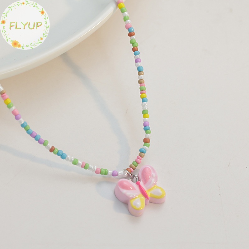 Flyup Dây Chuyền Mặt Bướm acrylic Nhiều Màu Sắc Phong Cách boho y2k Cho Nữ vn