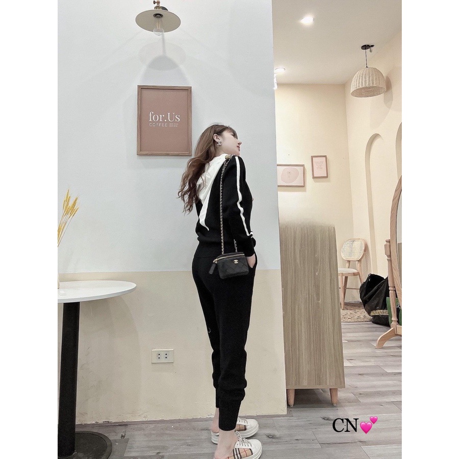 Set bộ len trơn mũ khoá hàng QC