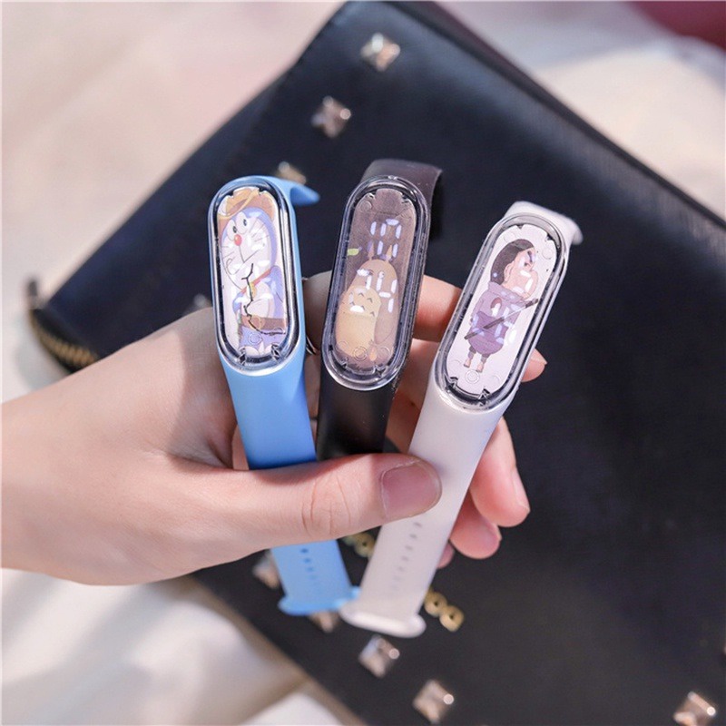 Đồng Hồ Điện Tử Đèn Led 50M Chống Thấm Nước Hình Hoạt Họa Đáng Yêu Cho Bé