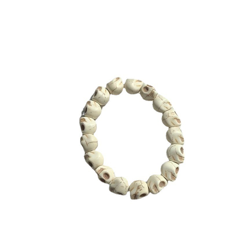Handicrafts Cool Skeleton Bracelet Girls' New White Turquoise Handicrafts Fashion Jewelry Style Retro Bracelet Couple Handicrafts Fashion
