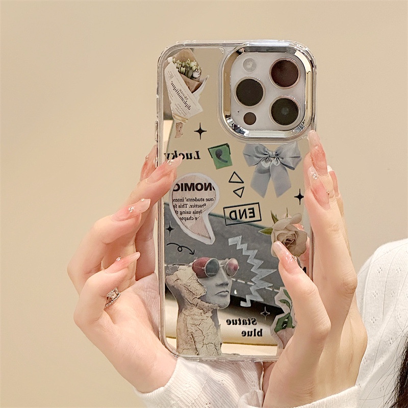 Ốp Điện Thoại Tráng Gương Ba Trong Một Cho iphone 15 14 13 12 11 promax xs xr xsmax se2020 6 7 8plus