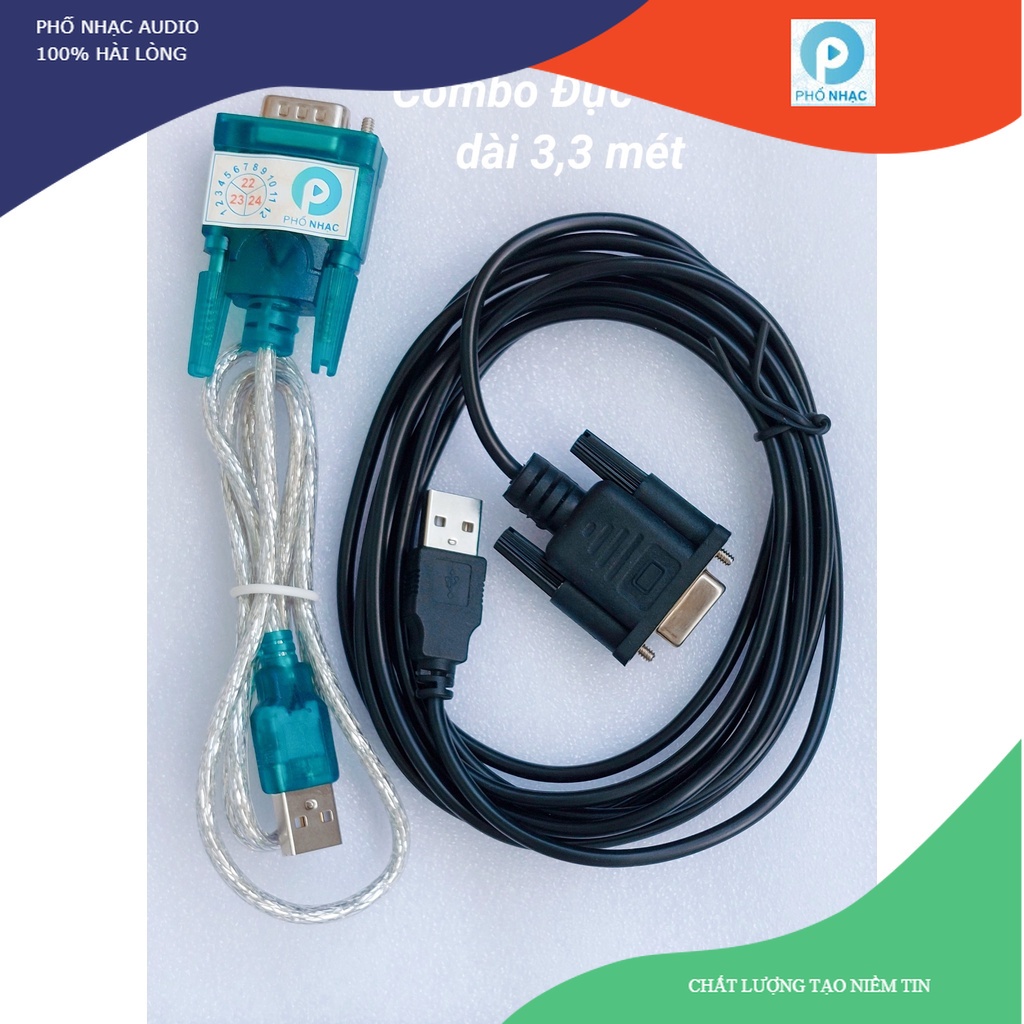 Bộ dây chỉnh vang số RS232 dài 3,8 mét - COM RS232 - cáp DB9 chỉnh vang dòng X - Phố Nhạc