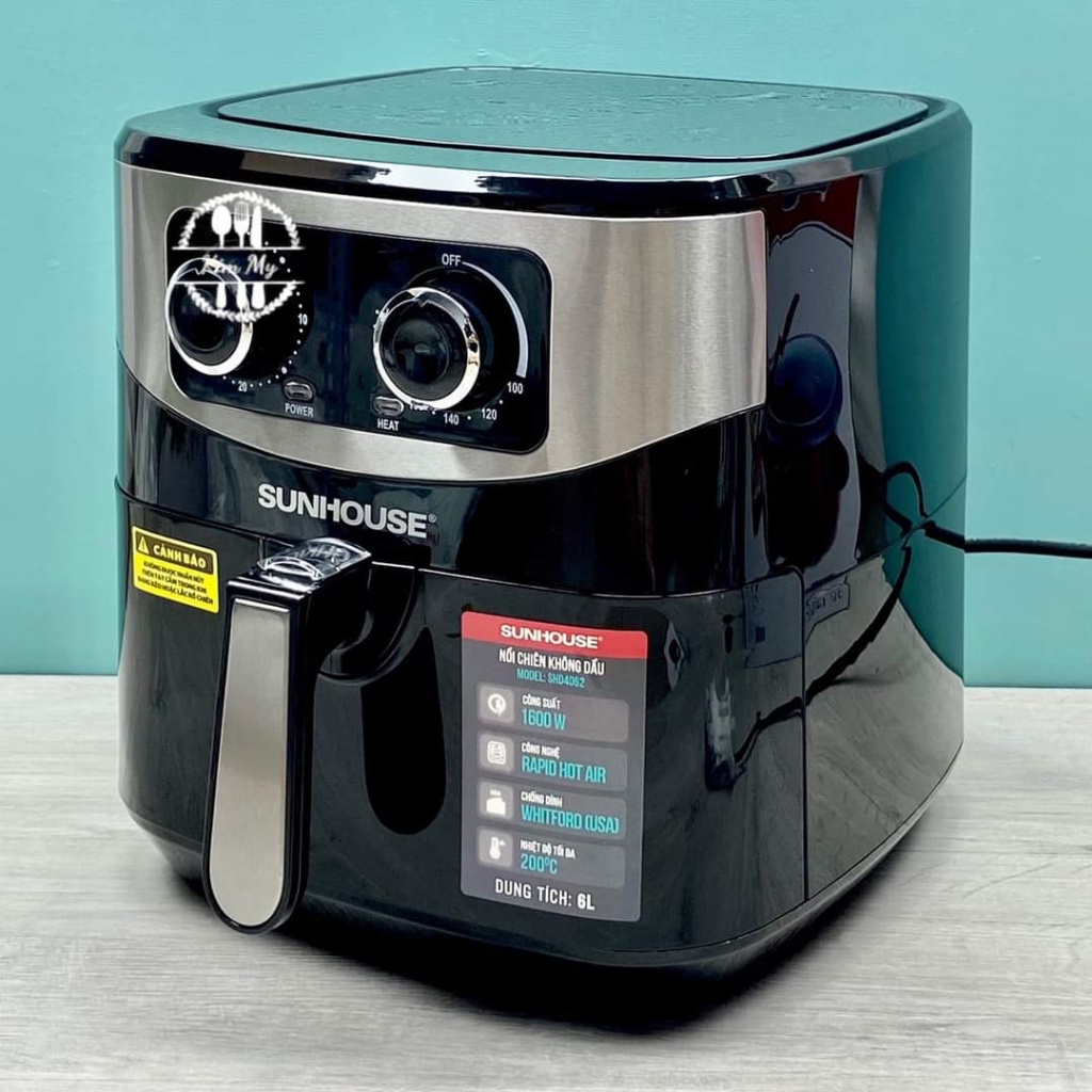 Nồi chiên không dầu Sunhouse SHD4062 6.0L, công nghệ Rapid Air giảm đến 80% lượng chất béo - Chính hãng - SSHOP OFFICIAL