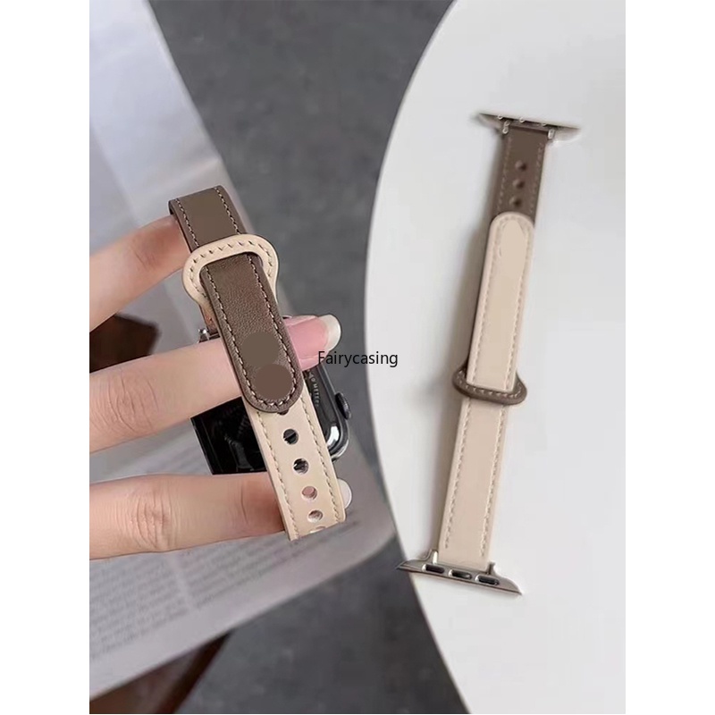 Dây Đeo Bằng Da Mỏng Cho Đồng Hồ Thông Minh apple watch ultra 41mm 49mm 44mm 45mm 40 38 42 mm 9 8 7 3 4 5 6 se 2 1