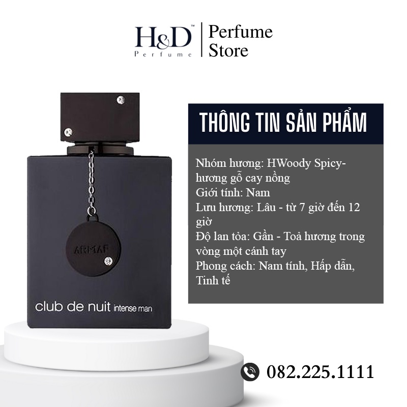 Nước hoa nam Armaf Club De Nuit Intense 5ml/ 10ml/ 20ml  EDT thơm lâu HD Perfume Store