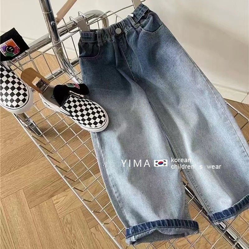 Hàng Mới Về Quần Yếm Jean 5 Ống Rộng Màu Xanh Dương Phong Cách Hàn Quốc Thời Trang Xuân Thu Hàng Mới Cho Bé Gái