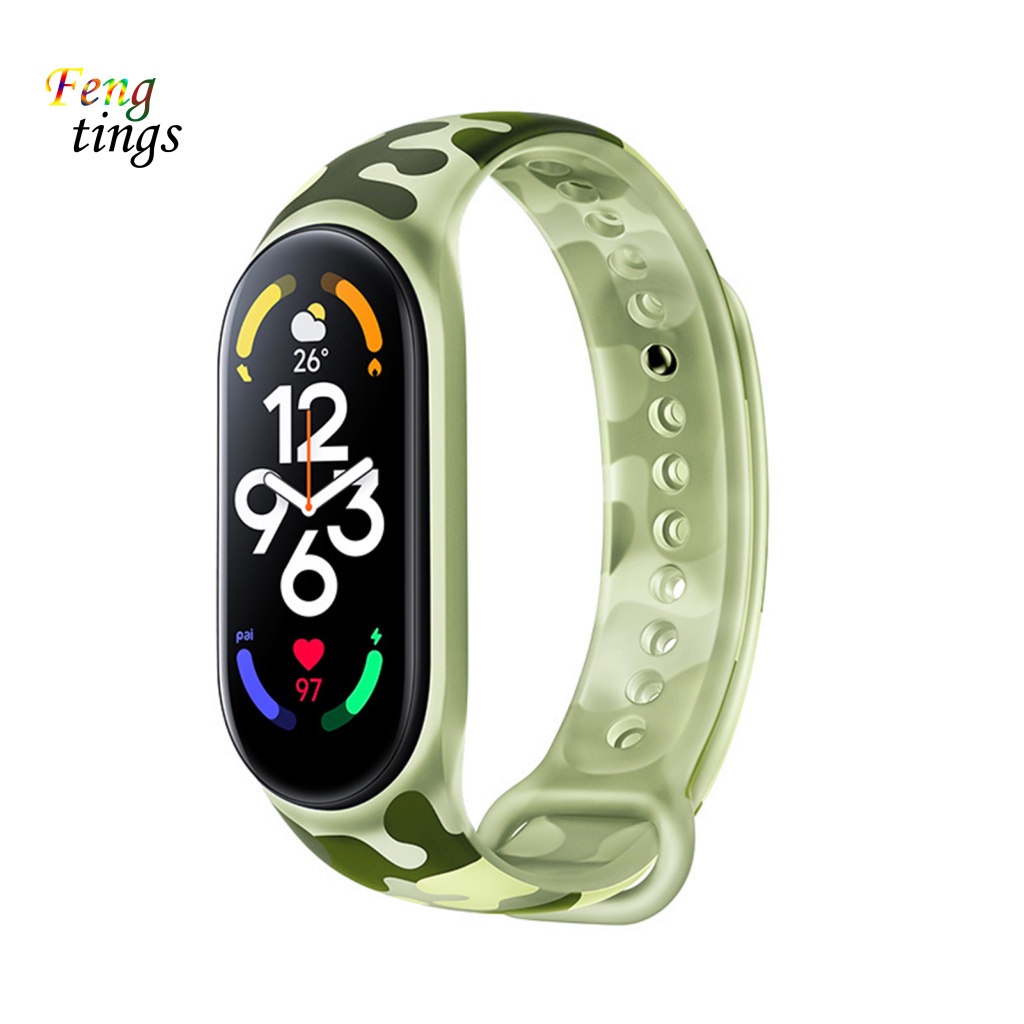 Dây Đeo Đồng Hồ Bằng Silicon Mềm Họa Tiết Rằn Ri Độ Co Giãn Cao Thoải Mái Cho xiaomi miband 5 / 6 / 7