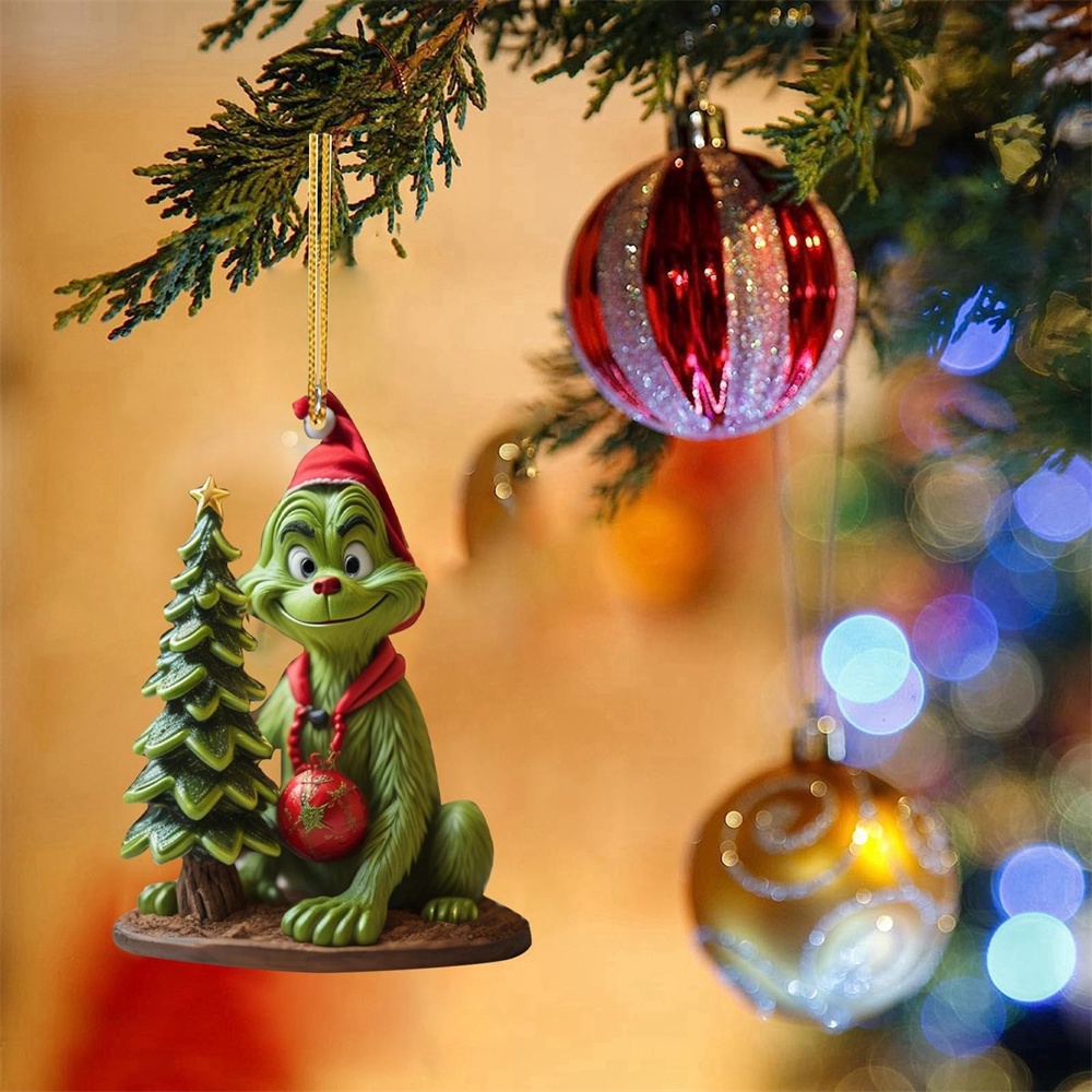 Lông Grinch Cây Giáng Sinh Mặt Dây Chuyền Giáng Sinh Grinch Đồ Trang Trí Quà Giáng Cây Treo Trang Trí Hình Mặt Dây Chuyền