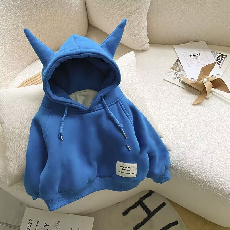 ❤Áo Hoodie Lót Lông Cừu Dày Dặn Phong Cách Hàn Quốc Thời Trang Mùa Đông 2023 Cho Bé Trai
